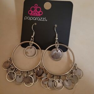 Paparazzi Silver Hoop Earrings with Charms
